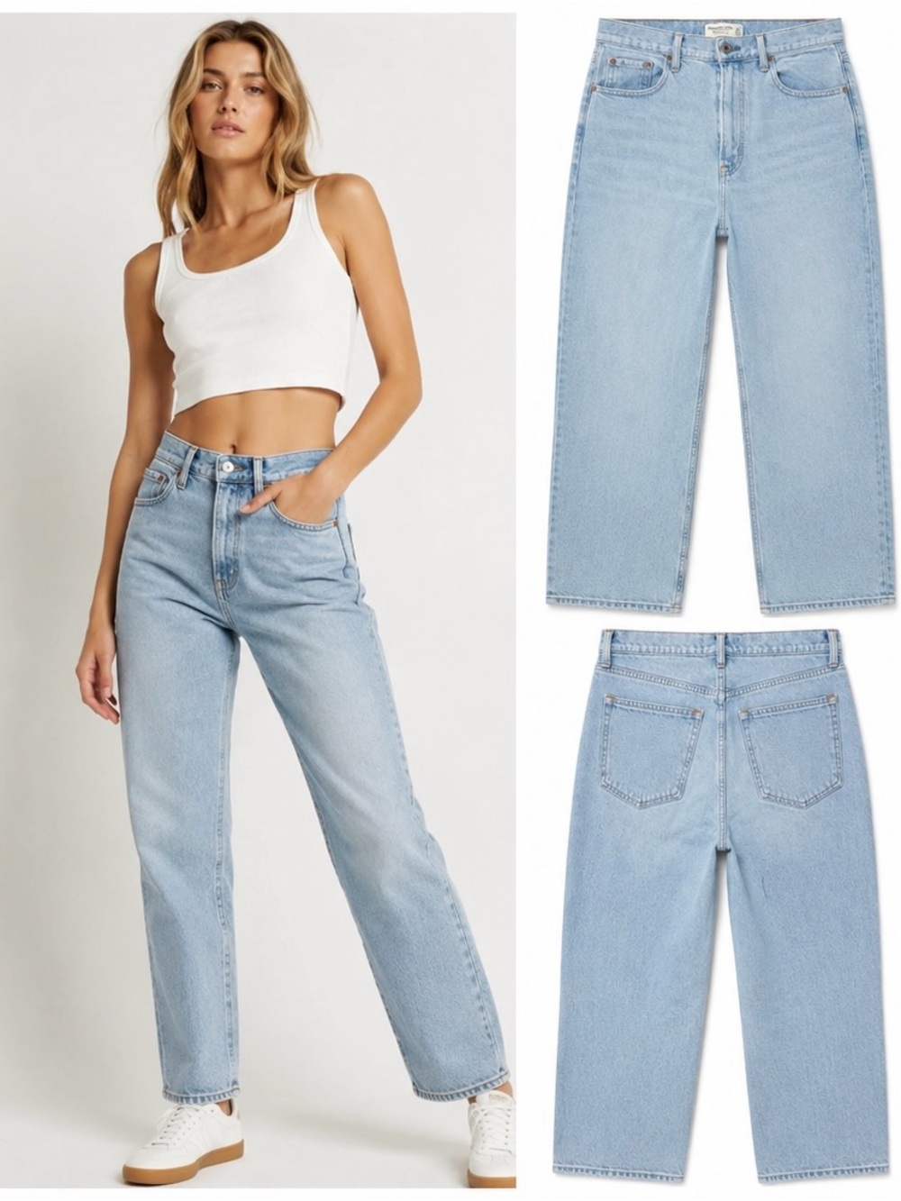 Abercrombie Curve Love Ankle Straight Jeans Light Wash 28 6S